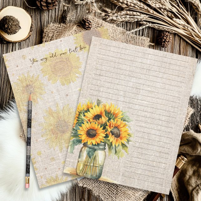Sunflower Bouquet Lined Scrapbook Paper (Creator Uploaded)
