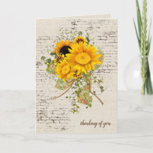 Sunflower Bouquet on Brick Card