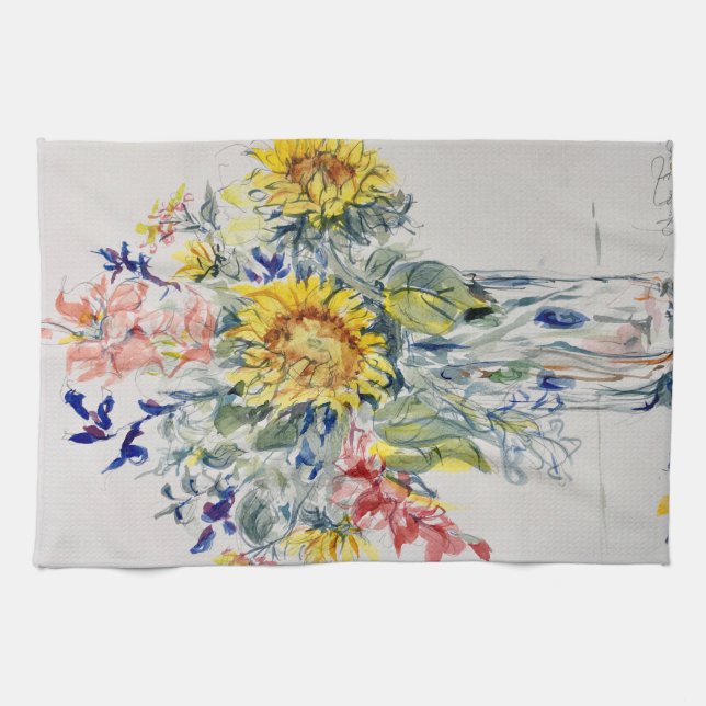 Sunflower Bouquet Tea Towel (Horizontal)