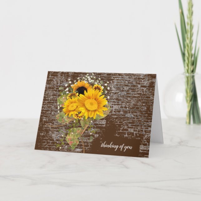 sunflower bouquet thinking of you card (Front)