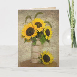 Sunflower bouquet thinking of you card
