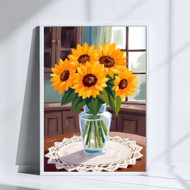 Sunflower Bouquet Watercolor Floral Yellow Painted Poster (Creator Uploaded)