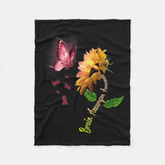 Sunflower Brain Aneurysm Awareness 1  Fleece Blanket