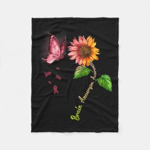 Sunflower Brain Aneurysm Awareness  Fleece Blanket
