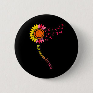 Sunflower Brain Aneurysm Awareness Month Support G 6 Cm Round Badge