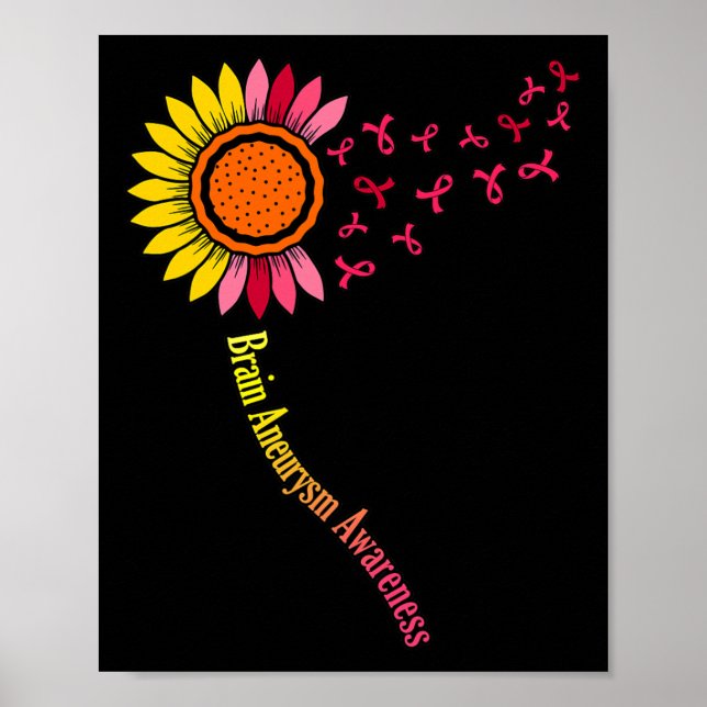 Sunflower Brain Aneurysm Awareness Month Support G Poster (Front)