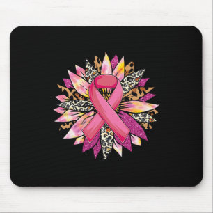 Sunflower Breast Cancer Awareness Leopard Sunflowe Mouse Pad