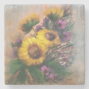 Sunflower Breeze by Jason Street - Stone Coaster