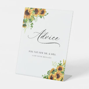 Sunflower Bridal Shower Advice Sign