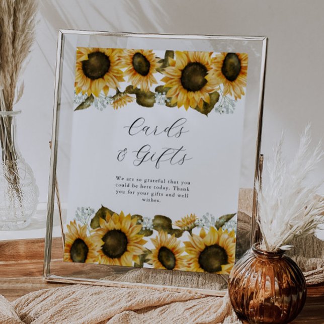Sunflower Bridal Shower Cards and Gifts Sign (Creator Uploaded)