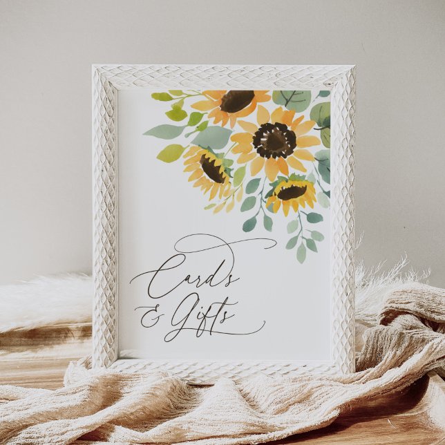 Sunflower Bridal Shower Cards and Gifts Sign (Creator Uploaded)