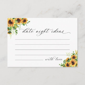 Sunflower Bridal Shower Enclosure Card