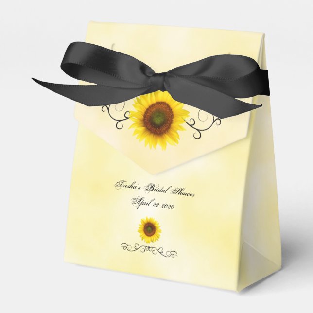 Sunflower Bridal Shower Favour Box (Front Side)