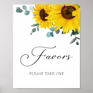 Sunflower Bridal Shower Favours Party Sign
