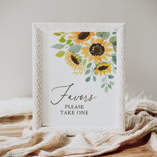 Sunflower Bridal Shower Favours Sign