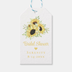 Sunflower Bridal Shower Floral Wedding Shower Gift Tags