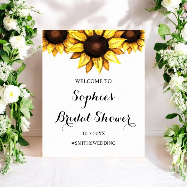 Sunflower Bridal Shower Floral Welcome Sign Poster (Creator Uploaded)