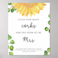 Sunflower Bridal Shower Guess How Many Corks