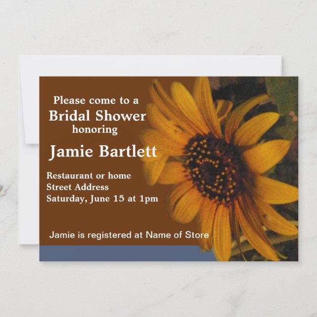 Sunflower Bridal Shower Invitation (Front)
