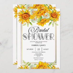 Sunflower bridal shower invitation