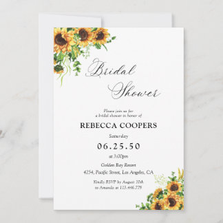 Sunflower Bridal Shower Invitation