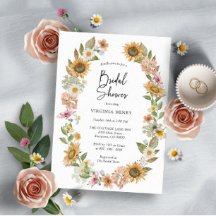 Sunflower Bridal Shower Invitations
