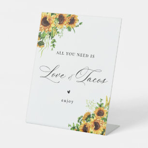 Sunflower Bridal Shower Love and Tacos Sign