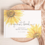 Sunflower bridal shower minimal elegant guest book<br><div class="desc">Sunflower bridal shower minimal elegant Guest Book 
Matching items are availbale.</div>