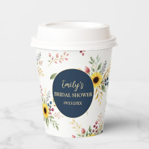 Sunflower Bridal Shower Paper Cups