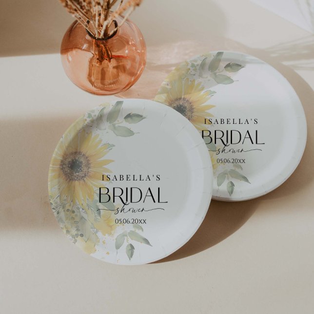 Sunflower Bridal Shower Paper Plate (Creator Uploaded)