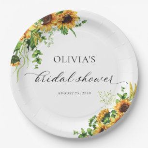Sunflower Bridal Shower Paper Plates