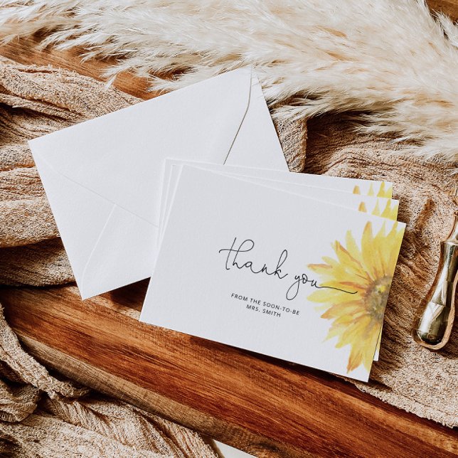 Sunflower bridal shower thank you card (Creator Uploaded)