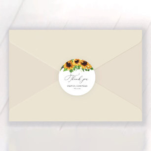Sunflower Bridal Shower Thank You Sticker