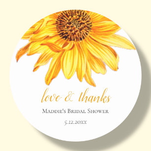 Sunflower   Bridal Shower Thank You Sticker