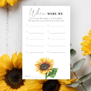 Sunflower bridal shower Where were we game
