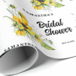 Sunflower Bridal Shower  Wrapping Paper<br><div class="desc">The Sunflower Bridal Shower Wrapping Paper is a cheerful and elegant way to present gifts for a special bridal celebration. Featuring bright sunflower blooms and soft botanical accents, the design brings a warm and joyful touch to any present. The vibrant floral pattern captures the beauty of nature while creating a...</div>