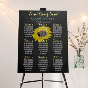 Sunflower Bride Autumn Wedding Seat Chart Poster
