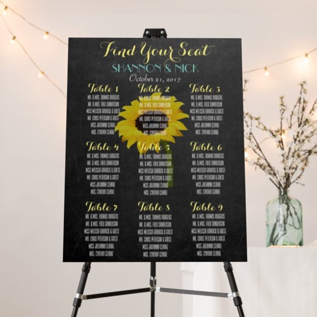 Sunflower Bride Autumn Wedding Seat Chart Poster (Creator Uploaded)