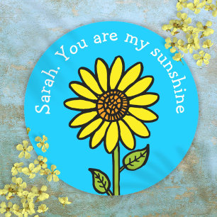 Sunflower Bright Colourful Fun Personalised Classic Round Sticker