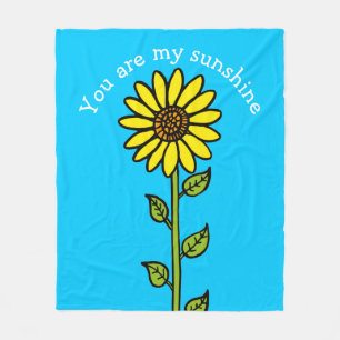 Sunflower Bright Colourful Fun Personalised Fleece Blanket