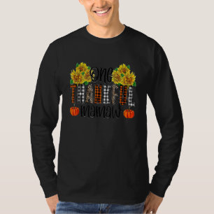 Sunflower Buffalo Plaid One Thankful Mama Thanksgi T-Shirt