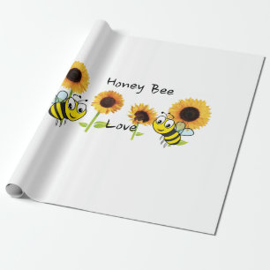 Sunflower Bumblebee Matte Wrapping Paper