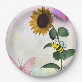 Sunflower Bumblebee  Paper Plates
