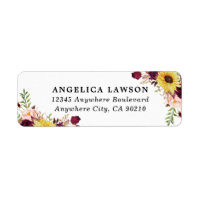 Sunflower Burgundy Red Blush Peony Rose Wedding