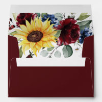 Sunflower Burgundy Roses Navy Blue Rustic Wedding