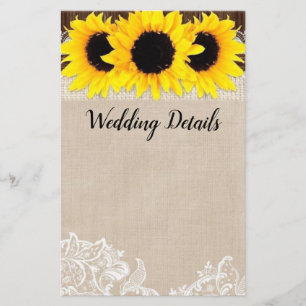 Sunflower Burlap Details Card