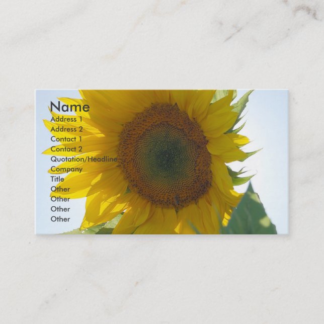 Sunflower Business Card (Front)