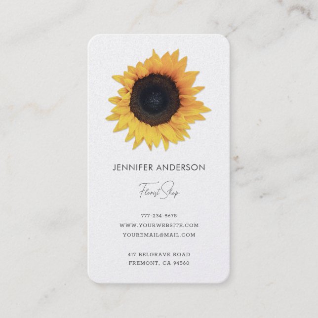 Sunflower Business Cards (Front)