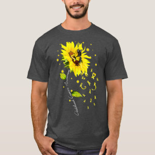 Sunflower Butterfly Childhood Cancer Awareness Gol T-Shirt