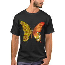Sunflower butterfly floral vintage